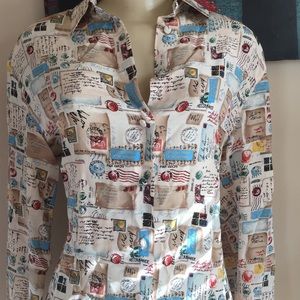 Allison Taylor Silk Long Sleeve Blouse Size M